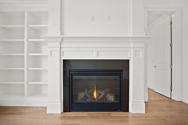 Fireplace, Interior, Wood Texture Flooring