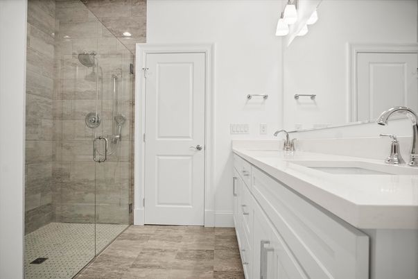 Bathroom, Dual Sink Vanities, Glass Shower, Interior
