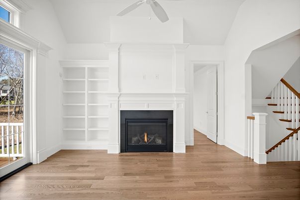 Fireplace, Interior, Wood Texture Flooring