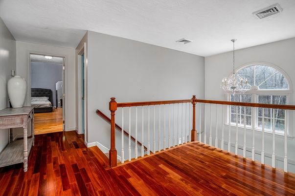 Bedroom, Chandelier, Interior, Wood Texture Flooring