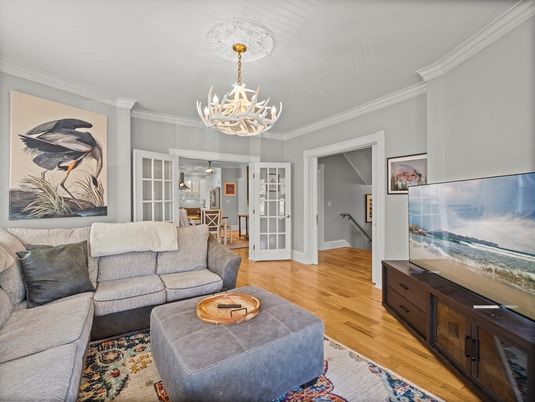 Chandelier, Dining room, Interior, Living room, Wood Texture Flooring