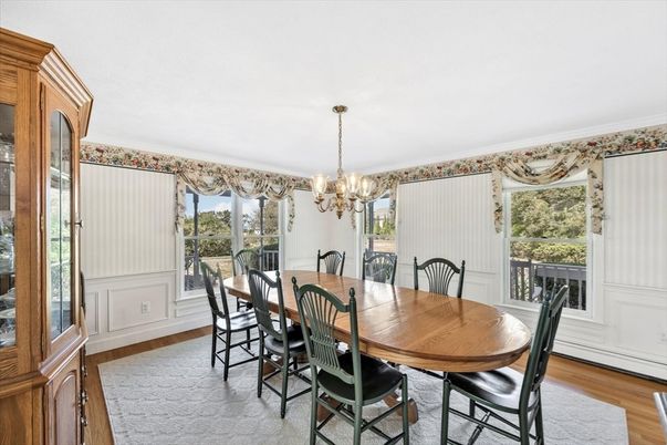 Chandelier, Dining room, Interior, Wood Texture Flooring