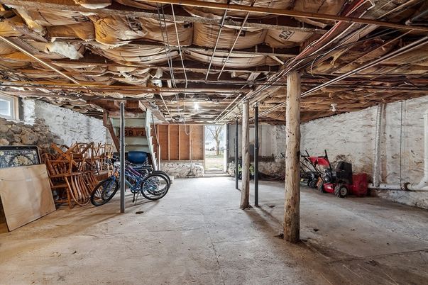 Interior, Stone Walls, Wooden Beams