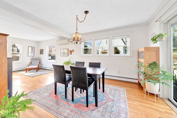 Chandelier, Dining room, Interior, Wood Texture Flooring