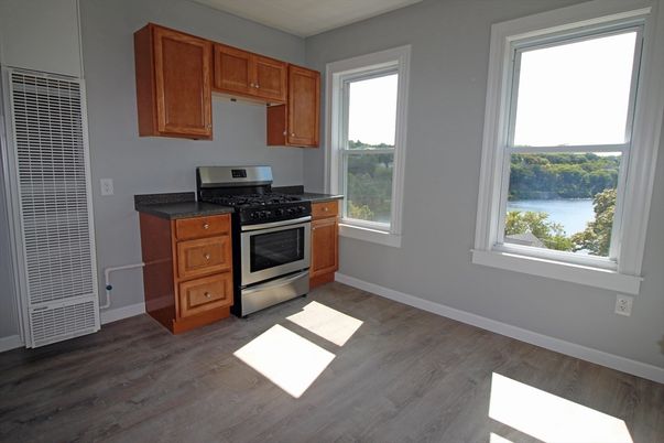 Interior, Kitchen, Stainless Steel Appliances, Wood Texture Flooring