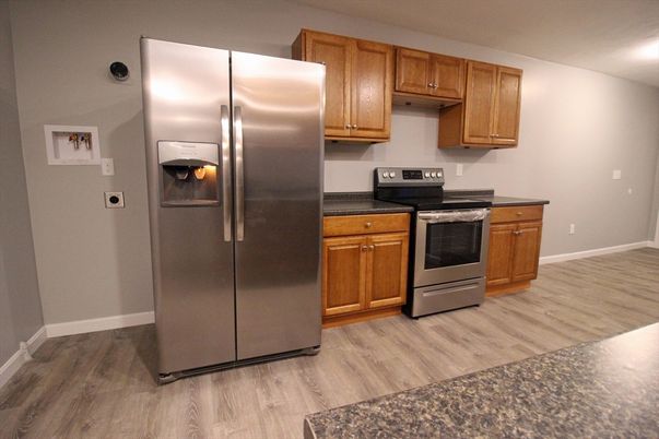 Interior, Kitchen, Stainless Steel Appliances, Wood Texture Flooring