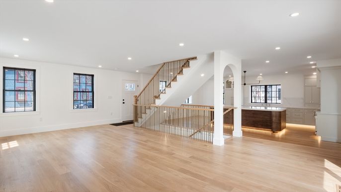 Interior, Pendant Lights, Recessed Lighting, Wood Texture Flooring
