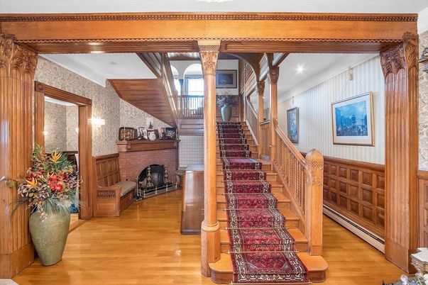 Fireplace, Interior, Recessed Lighting, Wood Texture Flooring