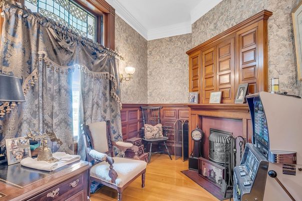 Fireplace, Interior, Stone Walls, Wood Texture Flooring