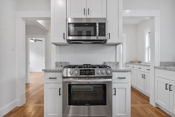Interior, Kitchen, Stainless Steel Appliances, Wood Texture Flooring