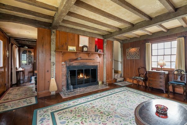 Fireplace, Interior, Wooden Beams, Wood Texture Flooring, Wooden Walls