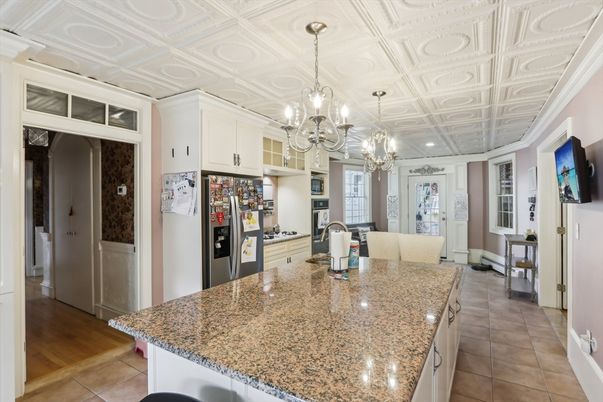 Chandelier, Interior, Kitchen, Recessed Lighting, Wood Texture Flooring