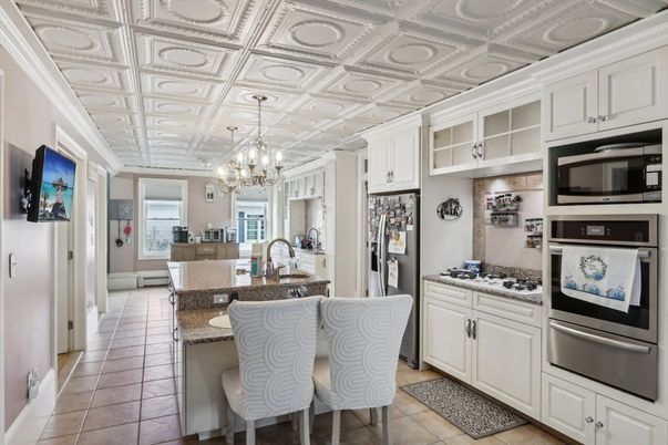 Chandelier, Interior, Kitchen, Stainless Steel Appliances