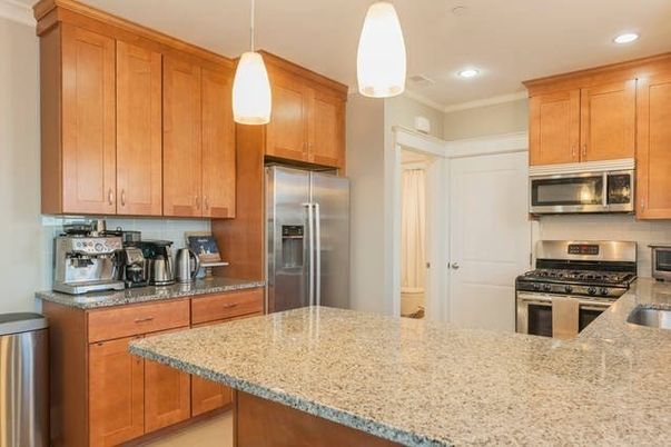 Interior, Kitchen, Pendant Lights, Recessed Lighting, Stainless Steel Appliances