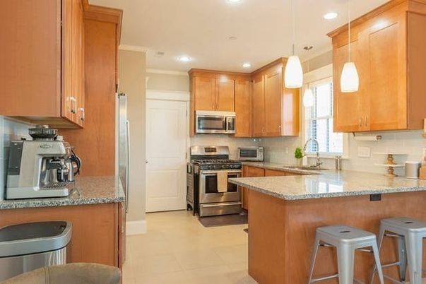 Interior, Kitchen, Pendant Lights, Recessed Lighting, Stainless Steel Appliances