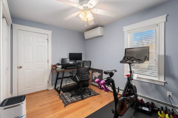 Fitness Equipment, Home Office, Interior, Wood Texture Flooring