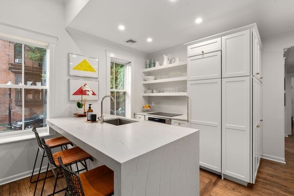 Interior, Kitchen, Recessed Lighting, Wood Texture Flooring