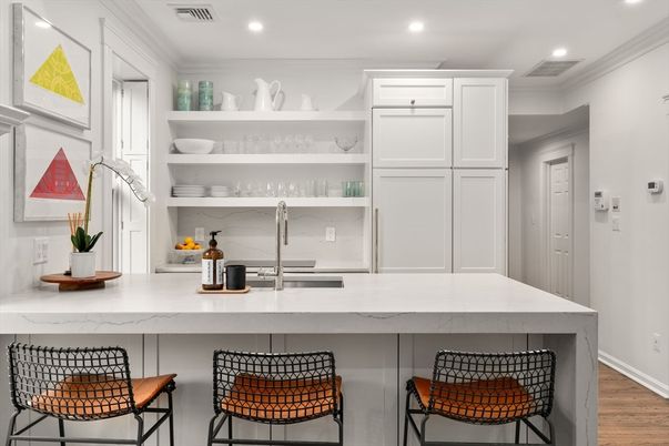 Interior, Kitchen, Recessed Lighting, Wood Texture Flooring