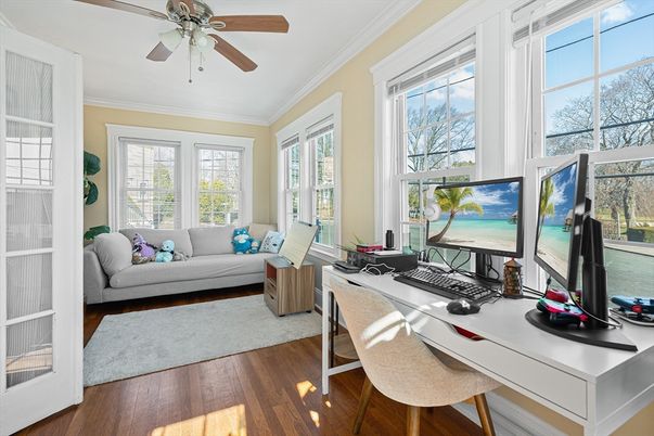 Home Office, Interior, Wood Texture Flooring