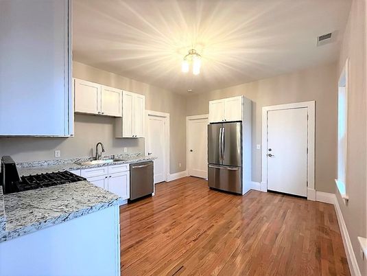 Interior, Kitchen, Wood Texture Flooring