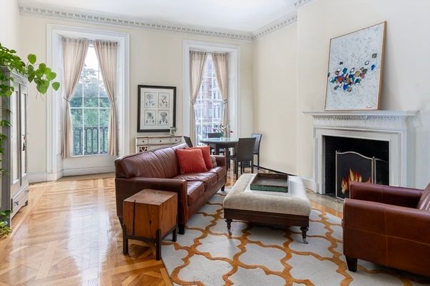 Dining room, Fireplace, Interior, Living room, Wood Texture Flooring