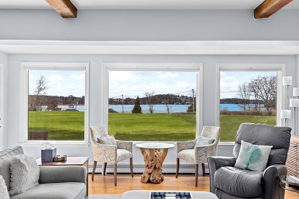 Interior, Living room, Water, Wooden Beams, Wood Texture Flooring