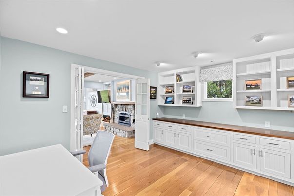 Fireplace, Interior, Recessed Lighting, Wood Texture Flooring