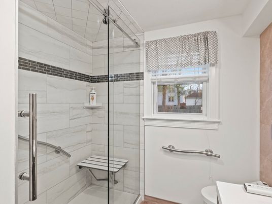Bathroom, Glass Shower, Interior, Marble Walls