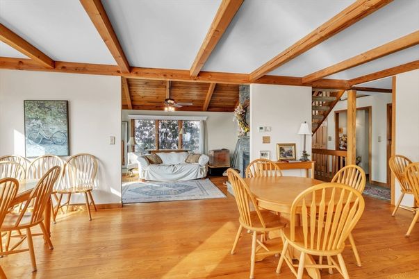 Dining room, Interior, Living room, Wooden Beams, Wooden Ceilings, Wood Texture Flooring