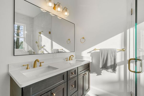 Bathroom, Dual Sink Vanities, Glass Shower, Interior