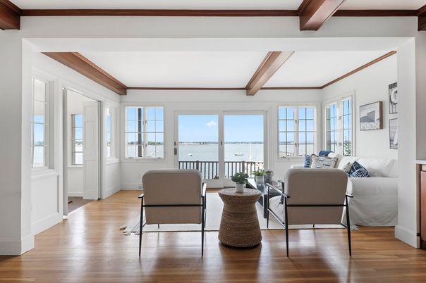 Interior, Living room, Water, Wooden Beams, Wood Texture Flooring