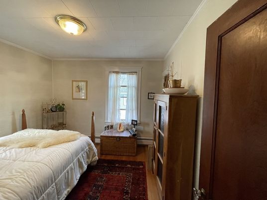 Bedroom, Fireplace, Interior, Wood Texture Flooring