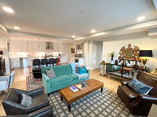Dining room, Interior, Kitchen, Living room, Pendant Lights, Recessed Lighting, Wood Texture Flooring