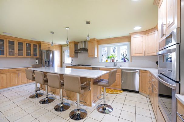 Interior, Kitchen, Pendant Lights, Recessed Lighting, Stainless Steel Appliances