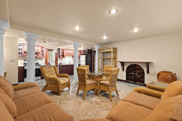 Dining room, Interior, Kitchen, Living room, Recessed Lighting