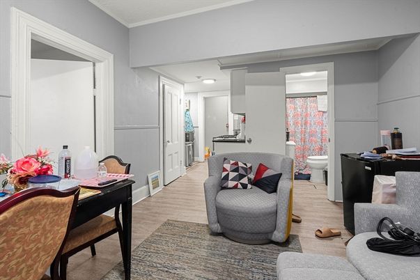 Bathroom, Interior, Recessed Lighting, Wood Texture Flooring
