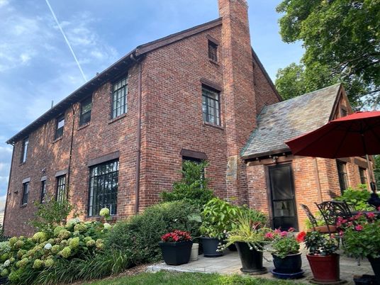 Exterior, Facade, Brick Facade, Tudor Revival