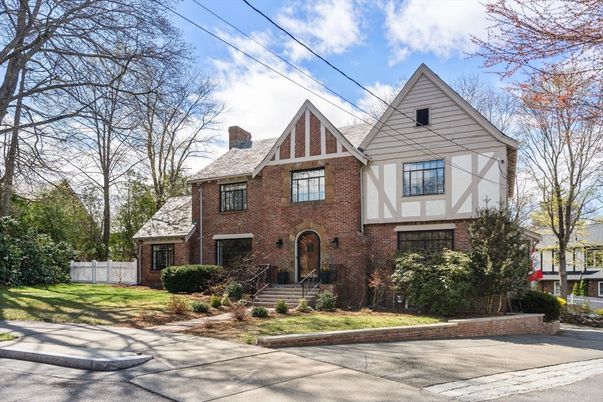 Exterior, Facade, Brick Facade, Tudor Revival
