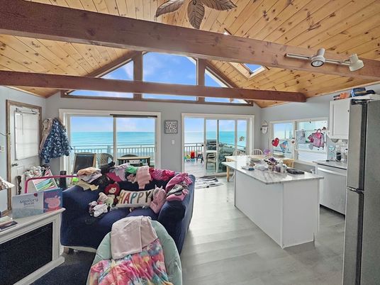 Interior, Kitchen, Living room, Water, Wooden Beams, Wooden Ceilings, Wood Texture Flooring