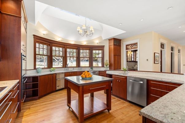 Chandelier, Interior, Kitchen, Recessed Lighting, Wood Texture Flooring