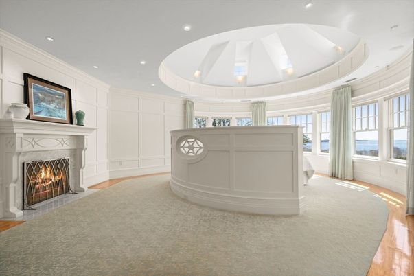 Fireplace, Interior, Recessed Lighting, Wood Texture Flooring