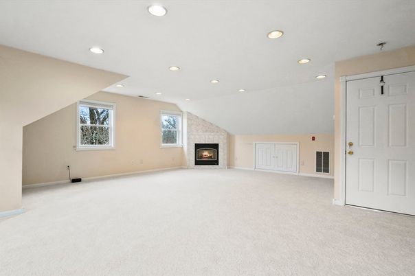 Empty room, Fireplace, Interior, Recessed Lighting