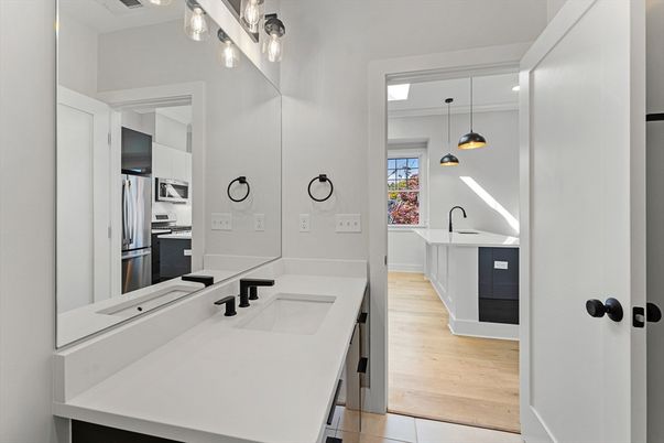 Interior, Kitchen, Pendant Lights, Stainless Steel Appliances, Wood Texture Flooring