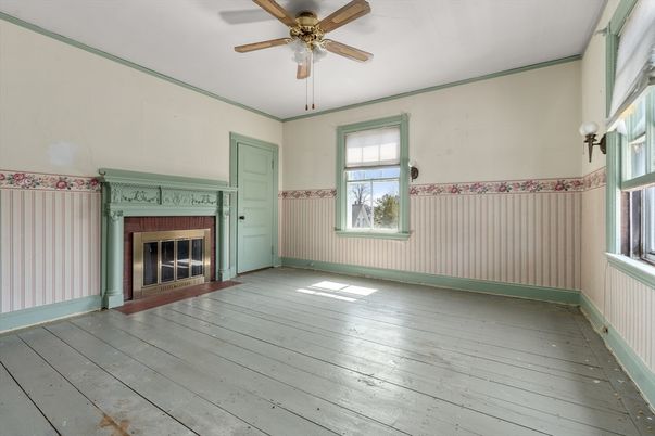 Empty room, Fireplace, Interior, Wood Texture Flooring