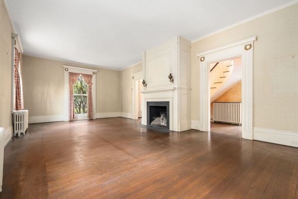 Empty room, Fireplace, Interior, Wood Texture Flooring