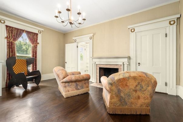 Chandelier, Fireplace, Interior, Wood Texture Flooring