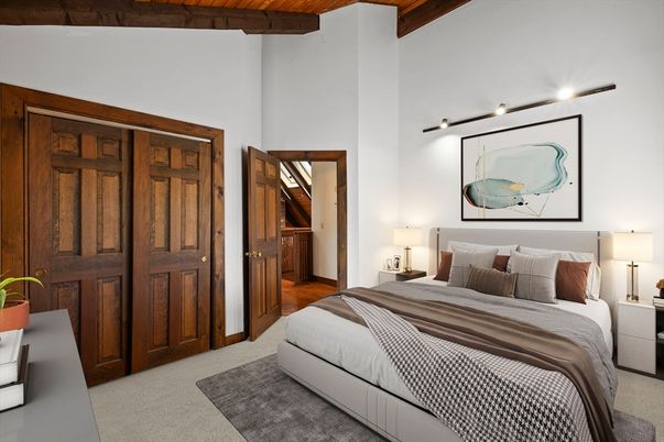 Bedroom, Interior, Wooden Beams, Wooden Ceilings