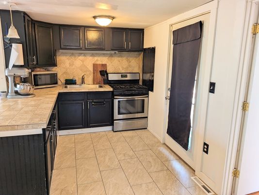 Interior, Kitchen, Stainless Steel Appliances, Tile Countertops