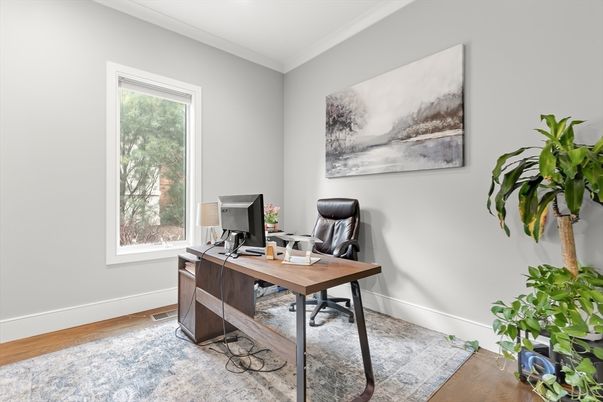 Home Office, Interior, Wood Texture Flooring