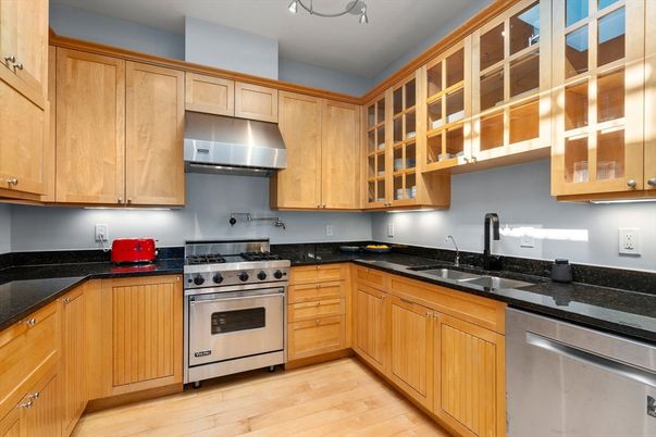 Interior, Kitchen, Stainless Steel Appliances, Wood Texture Flooring